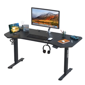 Birou electric profesional Arka Chairs Z32, sistem anti coliziune, cabluri, mousepad mare, blat 12060 cm, inaltime reglabila 70-115 cm, negru