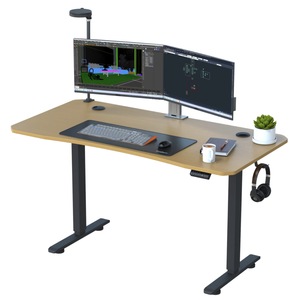 Birou electric cu blat curbat dintr-o singura bucata Arka Chairs Z30, sistem anti coliziune, blat 120x60 cm, inaltime reglabila 70-120 cm, negru