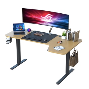 Birou electric cu inaltime reglabila Arka Chairs Z29, functii memorie, sistem anti coliziune, blat 160x90 cm, inaltime 70-120 cm, Crem