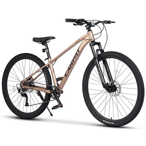 Bicicleta MTB de munte Carpat Duro JSX29334, cadru din aluminiu cu cabluri integrate, echipare Shimano Altus/Alivio, roata 29 inch, frana hidraulica disc, 9 viteze, maro cu negru