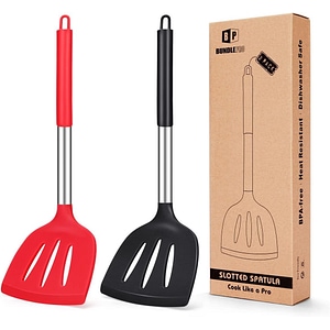 Set de 2 spatule BUNDLEPRO, silicon, rosu/negru, 4.6 x 11.7 x 34.5 cm