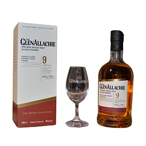 Whisky Glenallachie Amontillado Sherry Cask Finish Single Malt Scotch Whisky 9 Ani, 48%, 0.7L, Pahar Glencairn Copita Cadou
