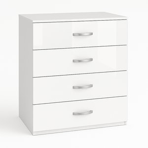 Comoda Como 2, 70 x 43 x 76 cm, Alb lucios