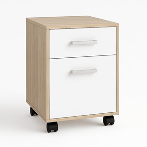 Comoda pentru office E 24, 40 x 40 x 56 cm, Strejar Sonoma si Alb