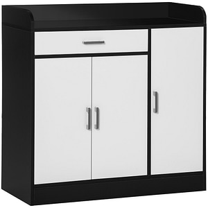 Dulap de bucatarie modern HomCom, 90x40x90 cm, MDF, alb-negru