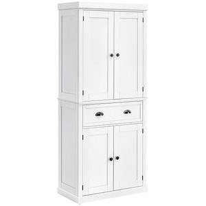Dulap de bucatarie HomCom, 76x40,5x184cm, MDF, alb
