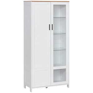 Bufeta moderna cu 2 usi cu 7 rafturi reglabile HomCom, 76x36x160cm, PAL, Alb