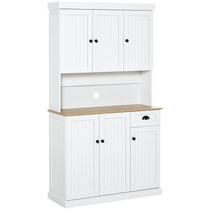 Bufet de bucatarie cu dulap HomCom, 100 x 39 x 180 cm, PAL, Alb