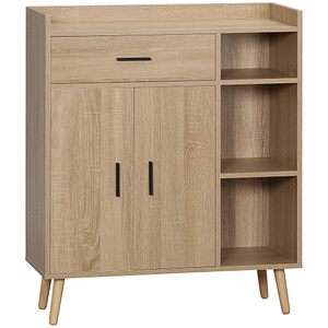 Bufet modern cu dulap de depozitare Homcom, 80 x 30 x 96.5cm, PAL, Natur
