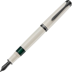 Stilou Pelikan, Souveran M670, Warm Grey, Penita F, Aur 14K, Accesorii placate negre, Corp gri, Cu cutie inclusa