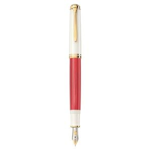 Stilou Pelikan, Souveran M600, Red-White, Penita EF, Aur 14K, Accesorii placate cu Paladiu, Corp Rosu-Alb, Cu cutie inclusa