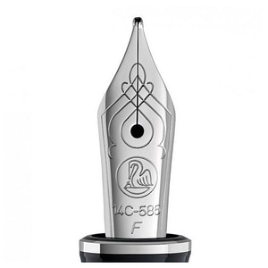 Penita Pelikan, F, Aur 14K/585, Placata cu Rodiu, Compatibila cu stilou M605