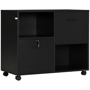Dulap de birou cu 2 sertare Vinsetto, 80x40x66cm, PAL, Negru