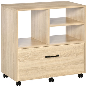 Dulap de birou pentru documente cu roti Vinsetoo, 77x40x73 cm, PAL, Maro