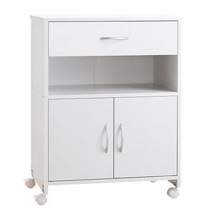 Comoda cu roti suport pentru imprimanta Vinsetto, 60x39x80 cm, PAL, Alb