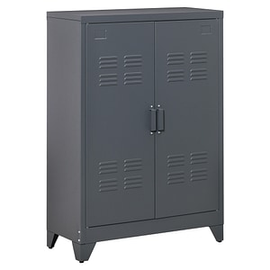 Dulap multifunctional stil industrial Homcom, 75x33x110 cm, Metal, Gri