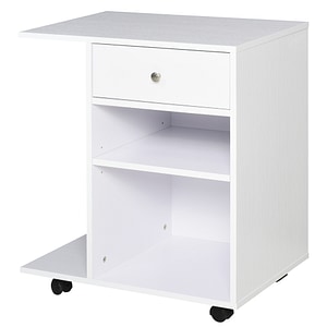 Carucior rulant pentru dulapuri de dosare cu roti Vinsetto, 60 x 40 x 69 cm, PAL, Alb