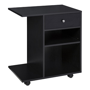 Dulap mobil cu roti 1 sertar si 2 rafturi Vinsetto, 60 x 40 x 68.5 cm, PAL, Negru