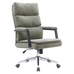 Scaun de birou, verde, tapiterie eleganta, baza din metal, rezistent, roti universale, inatltime reglabila, mecanism de balansare, design modern, 65x72x104/110 cm