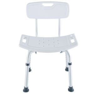 Scaun de dus Elindor, design ergonomic, capacitate 130 kg, reglabil pe inaltime, perfect pentru siguranta in baie, alb