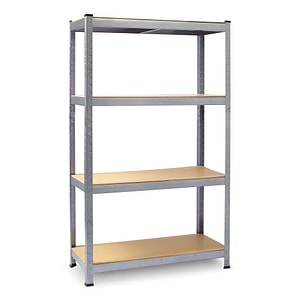 Raft metalic DacEnergy, realizat din MDF, 4 polite, capacitatea 135 kg polita, 540 kg total, 150 x 75 x 30 cm, gri
