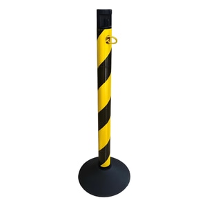 Stalp reflectorizant, din plastic, cu lant, negru/galben, 870mm