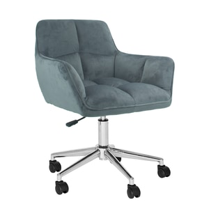 Scaun de birou, gri, catifea, inaltime reglabila, pe roti, confortabil, design modern, 63x63x77/86 cm