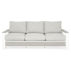 Canapea 3 locuri gradina/terasa KENDALLE, 213x83x73 cm, alb-gri