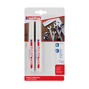 Marker Edding, 750, cu vopsea corp metalic, varf 2-4 mm, alb