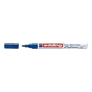 Marker permanent Edding, 751, cu vopsea, corp metalic, varf rotund, 1-2 mm, albastru