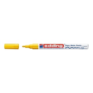 Marker permanent Edding, 751, cu vopsea, corp metalic, varf rotund, 1-2 mm, galben