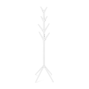Cuier lemn masiv tip pom KL Tripoli DRIMUS, 8 agatatori, de podea, 60 x 60 x 175 cm, alb