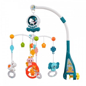 Carusel muzical Huanger, Bell, Cu jucarii zornaitoare detasabile, Cu melodii si lumini, Multicolor