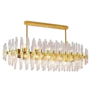 Candelabru Orient XL, 20xE14, corp aluminiu, abajururi sticla, 103x49x73cm