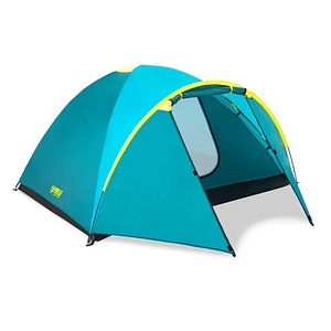 Cort camping DacEnergy, realizat din poliester, folie de protectie la sol din polietilena, 4 persoane, husa transport, 210x240x130 cm