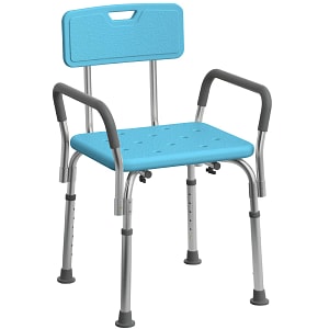 Scaun de Dus Elindor, Design Ergonomic, Capacitate 150 Kg, Reglabil pe Inaltime, Perfect Pentru Siguranta in Baie, Albastru