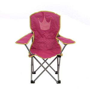 Scaun camping DacEnergy, pentru copii, pliant, model printesa, cadrul fabricat din otel, 33 x 33 x 60 cm, roz