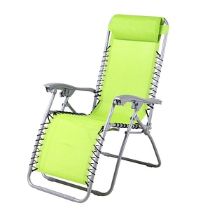 Sezlong camping, pliant DacEnergy, confectionata din otel si tapiteria din textilen, spatar reglabil, 62 x 109 cm, verde deschis