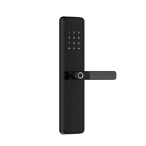 Incuietoare inteligenta DacEnergy, aplicatie telefon, amprenta, parola, card si cheie, Wifi, Bluetooth, Tuya Smart TT Lock, de inalta securitate, grosimea usii 40-110 mm, negru