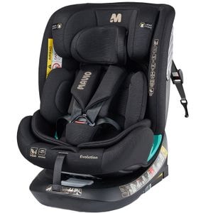 Scaun auto bebelusi Mavio, Model Evolution, Rotatie 360 de grade, ISOFIX, Copii 0 - 12 ani, Omologat i-Size R129, Centura Siguranta, Tetiera Reglabila, Pozitie Somn, Negru