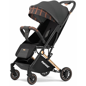 Carucior Sport pentru Copii Mavio, Suport Accesorii, Aliaj Aluminiu, Roti Cauciuc cu Suspensie, Pliabil, Tip Troller, Sistem Dublu de Blocare, Centura Siguranta, Negru