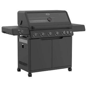 Gratar de gradina Rosle, Allflame Hero 6, pe gaz,  profesional, 92.5x45 cm, negru