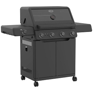 Gratar pe gaz profesional Rosle Allflame Prime 4, 70x45 cm, negru