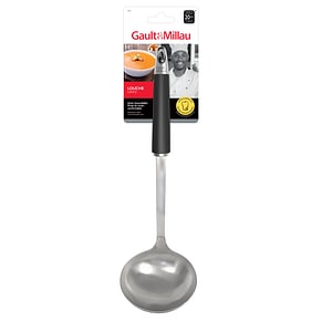 Polonic cu maner ergonomic Gault&Millau,  inox , 33 cm, negru