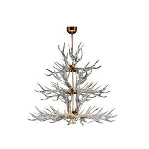 Candelabru echipat cu LED + 24x G9, 58W, lumina calda (3000K), decoruri polimer dur, Chalet