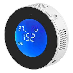 Detector de scurgeri de gaz si alarma de incendiu Techstar, Wi-Fi, 150mA, Afisaj LCD, Control APP Tuya, Notificari Push, Alb