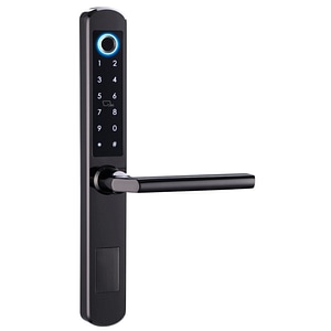 Incuietoare inteligenta DacEnergy, deblocare APP Bluetooth/card /amprenta/cod/cheie mecanica, pentru usa din lemn/aluminiu/culisanta , culoare negru