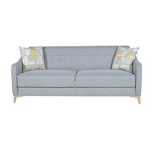 Canapea extensibila, 3 locuri, Sani, EMPOLI, 203 x 90 x 87 cm, stofa gri deschis LUMOS 10