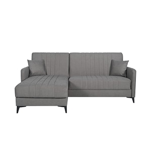 Coltar extensibil, Sani, ENZO, 228 x 156 x 98 cm, stofa gri inchis BACOS 22 Elephant