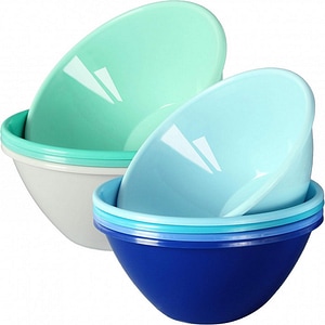 Set de 9 boluri pentru salata Youngever, plastic, multicolor, 1000 ml, 17 x 7,5 cm